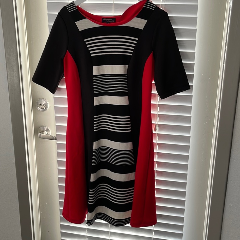 Red and black medium dress